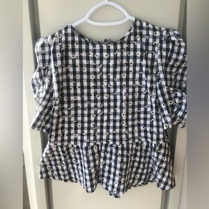 Black & White Peplum Top